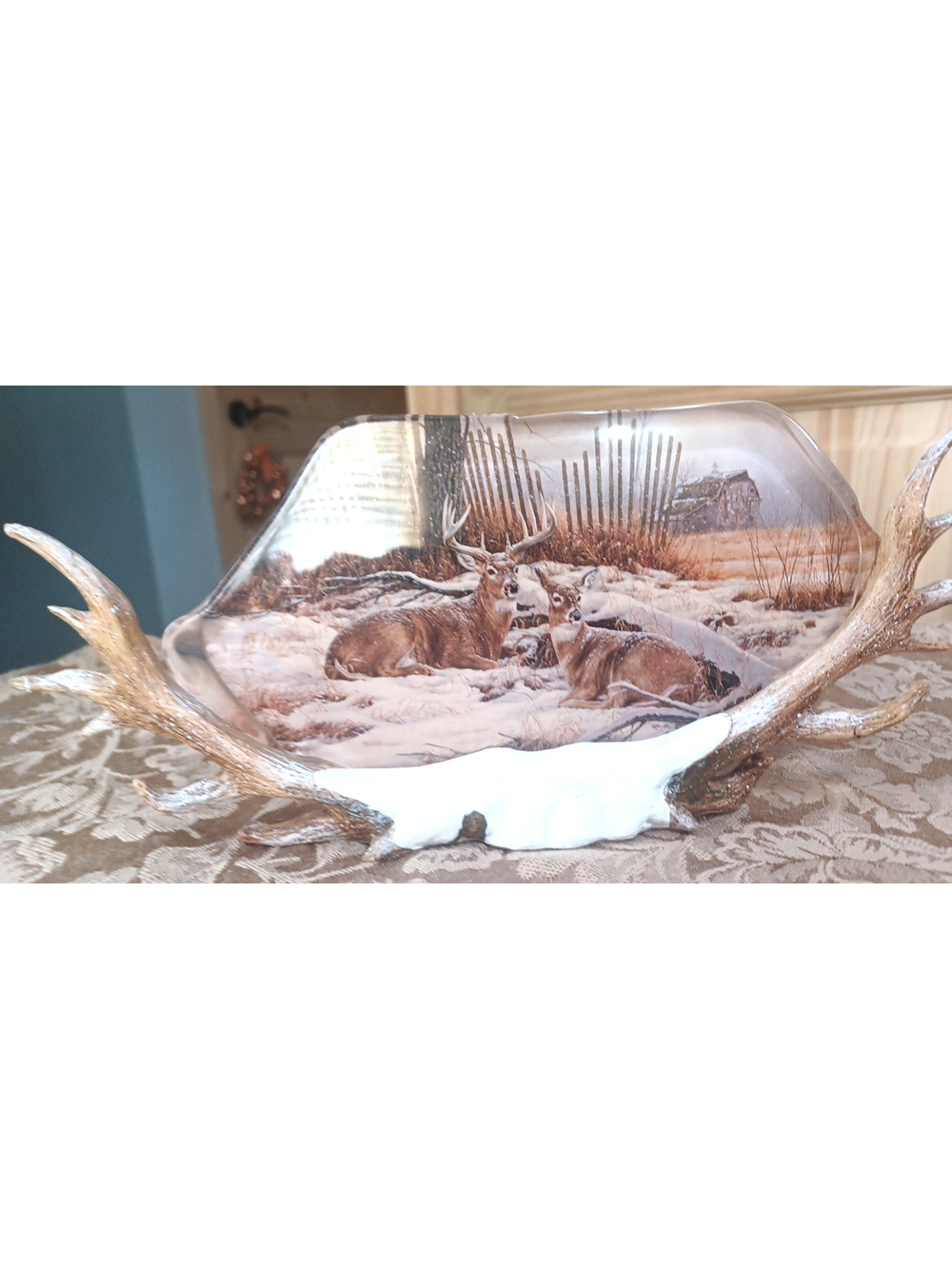 Bradford Exchange 2004 Deer Buck Antlers Woodland 3D Sculpture Figurine 11x5